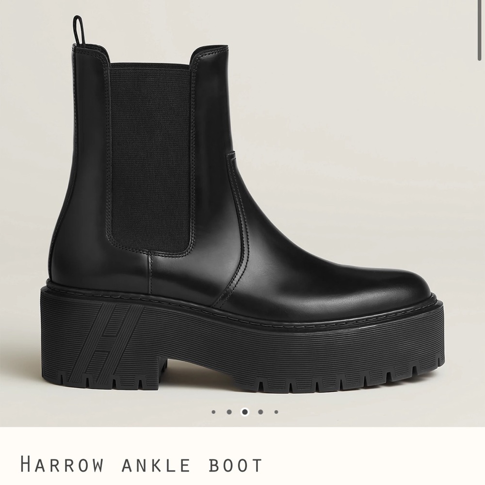 Hermes Harrow Black Leather boot